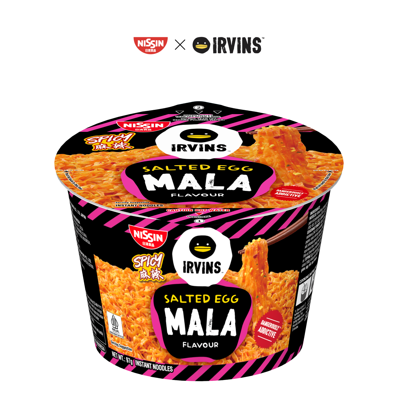 NISSIN x IRVINS Mala Salted Egg Instant Noodle Bowl
