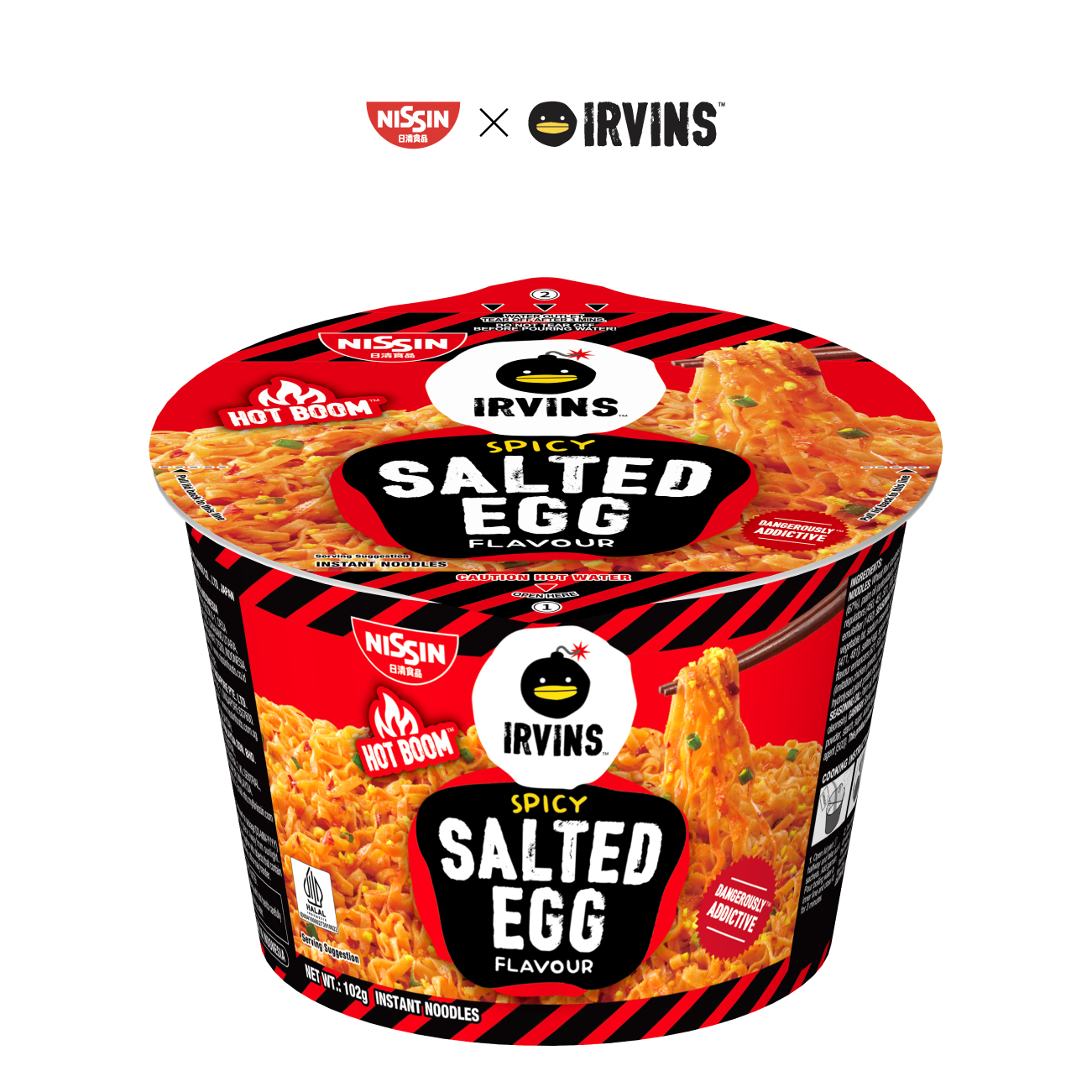 NISSIN x IRVINS Spicy Salted Egg Instant Noodle Bowl
