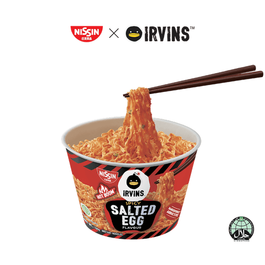 NISSIN x IRVINS Spicy Salted Egg Instant Noodle Bowl