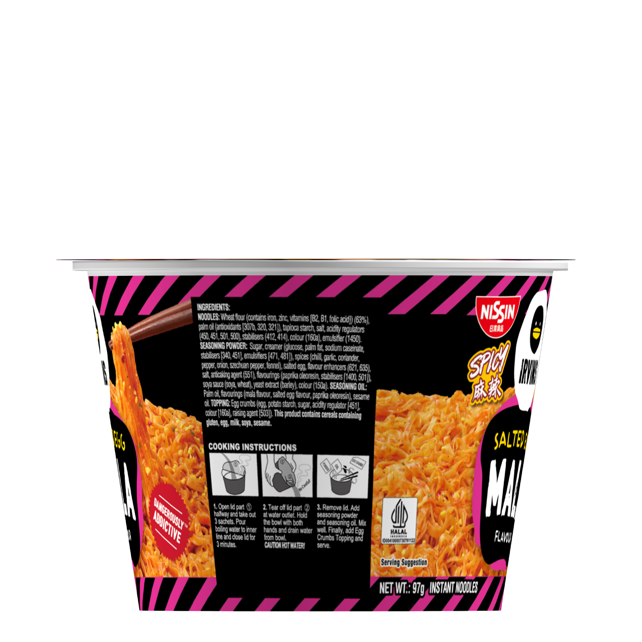 NISSIN x IRVINS Mala Salted Egg Instant Noodle Bowl