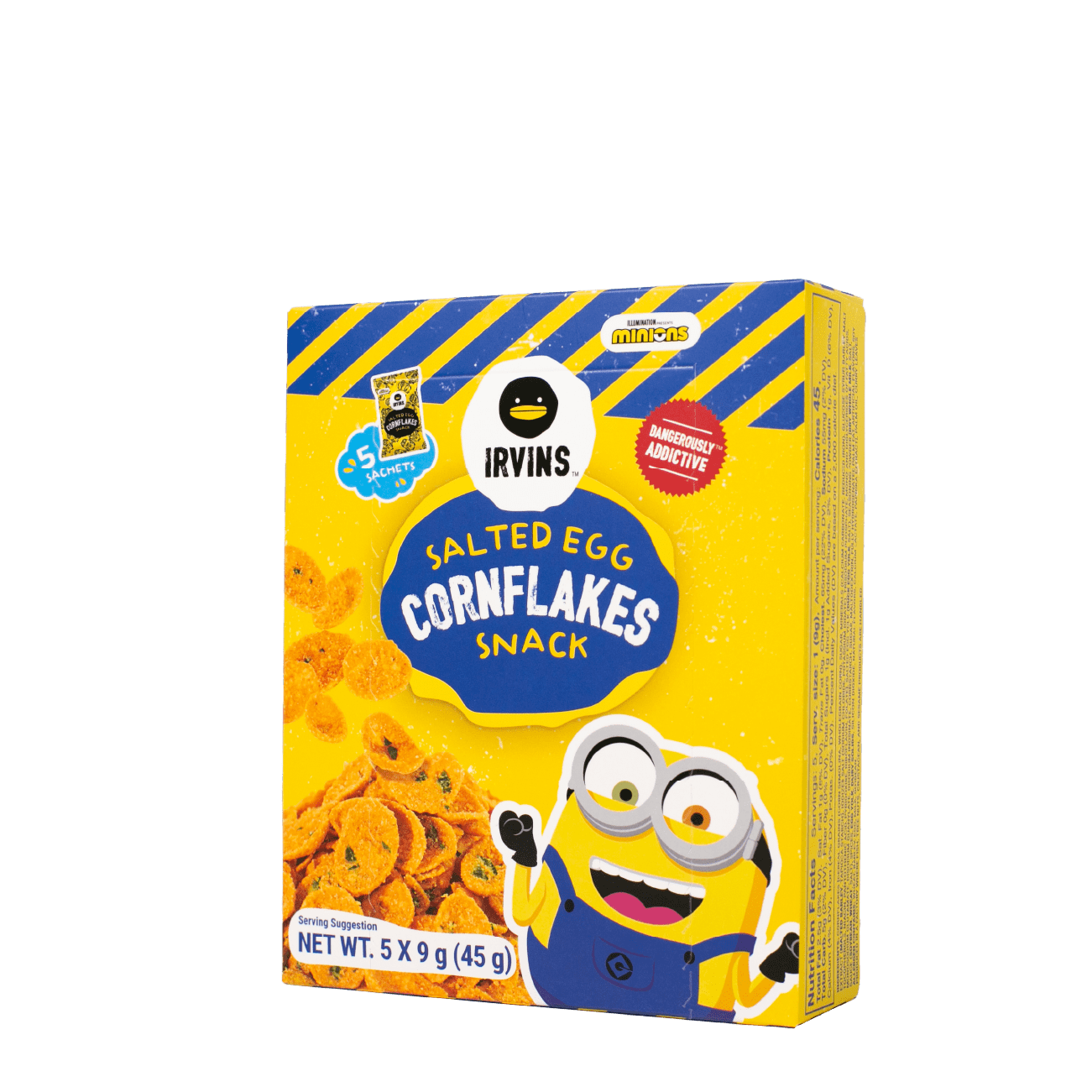 IRVINS x MINIONS Salted Egg Cornflakes Snack 45g (5 sachets x 9g)