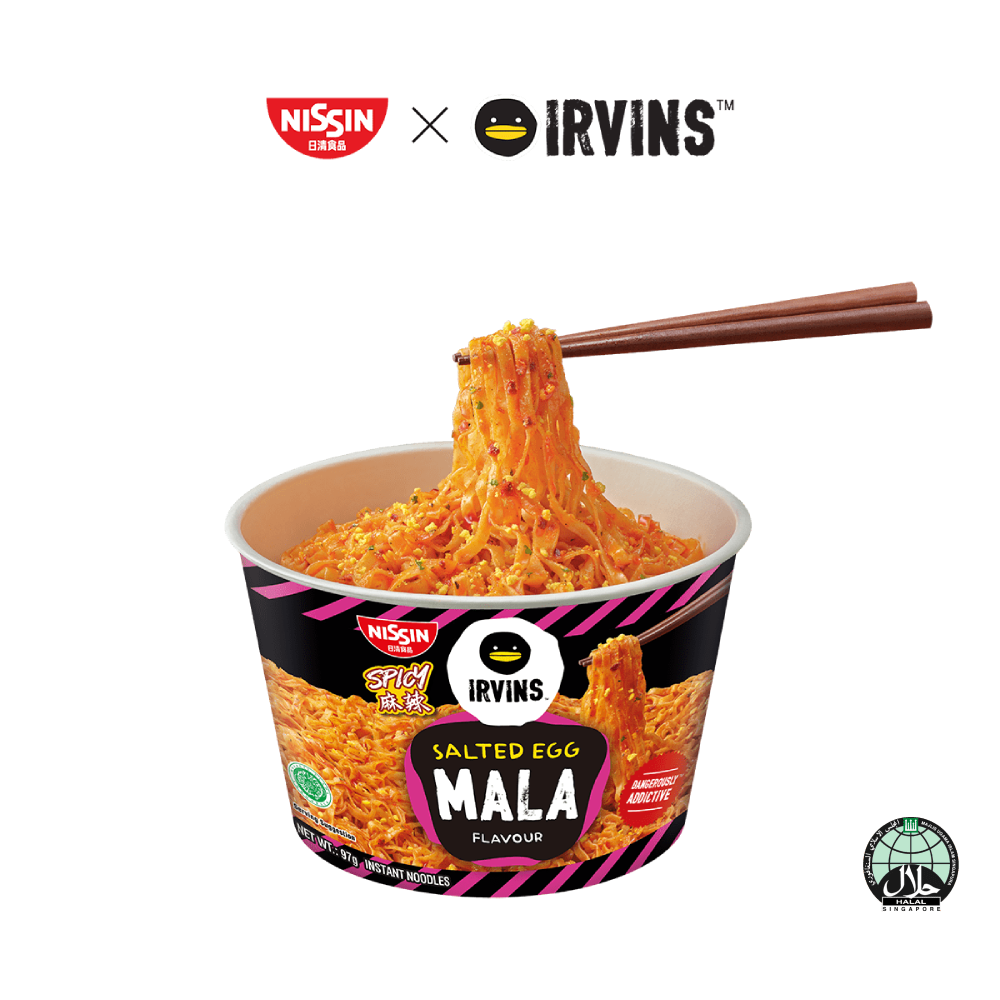NISSIN x IRVINS Mala Salted Egg Instant Noodle Bowl
