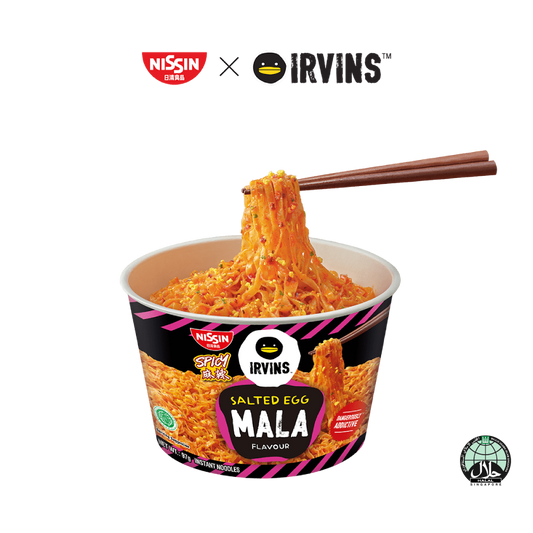 NISSIN x IRVINS Mala Salted Egg Instant Noodle Bowl