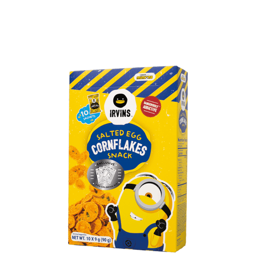 IRVINS x MINIONS Salted Egg Cornflakes Snack 90g (10 sachets x 9g) with Coloring Kit